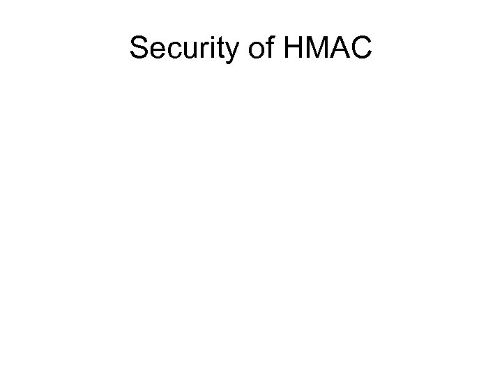 Security of HMAC 