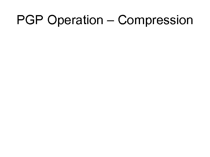 PGP Operation – Compression 