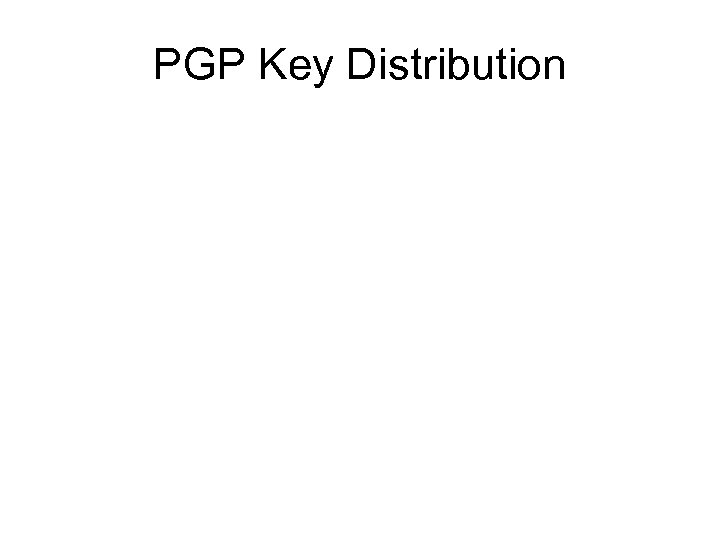 PGP Key Distribution 