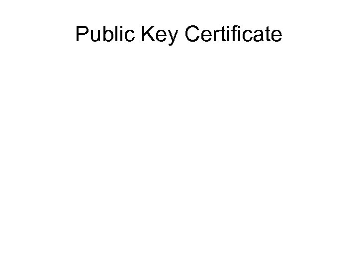 Public Key Certificate 