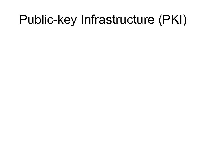 Public-key Infrastructure (PKI) 