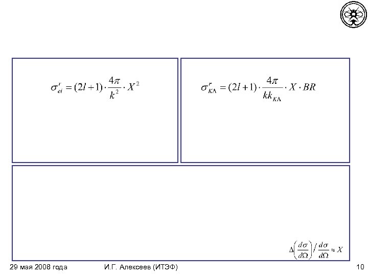 29 мая 2008 года И. Г. Алексеев (ИТЭФ) 10 