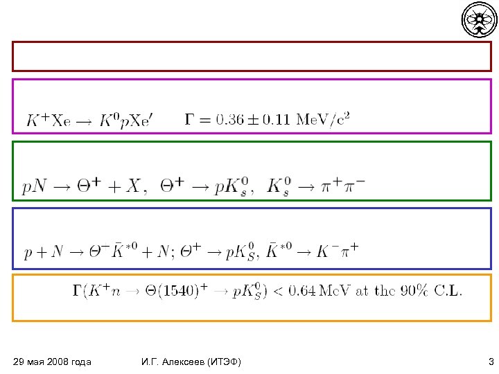 29 мая 2008 года И. Г. Алексеев (ИТЭФ) 3 
