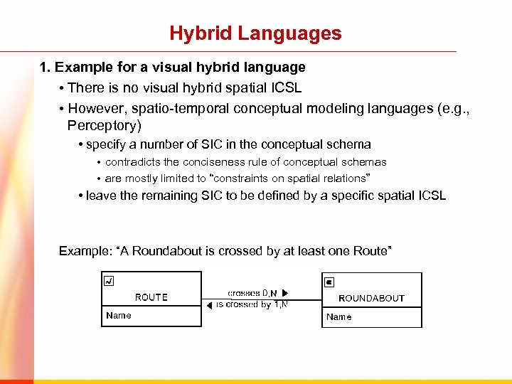Hybrid Languages 1. Example for a visual hybrid language • There is no visual