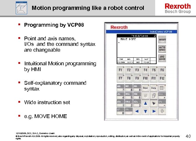 Motion programming like a robot control § Programming by VCP 08 § Point and