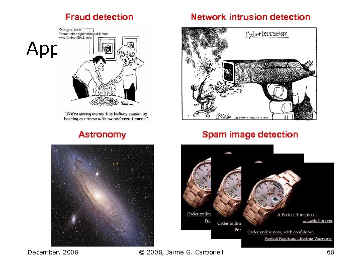 Fraud detection Network intrusion detection Applications Astronomy December, 2008 Spam image detection © 2008,