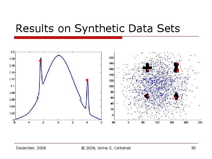 Results on Synthetic Data Sets December, 2008 © 2008, Jaime G. Carbonell 90 