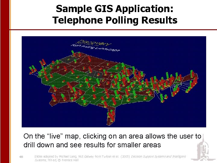 Sample GIS Application: Telephone Polling Results On the “live” map, clicking on an area