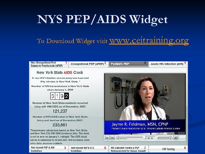 NYS PEP/AIDS Widget To Download Widget visit www. ceitraining. org 