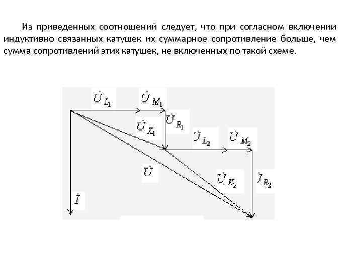 Из приведенных соотношений следует, что при согласном включении индуктивно связанных катушек их суммарное сопротивление