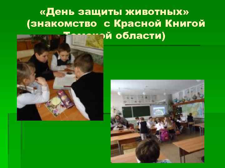  «День защиты животных» (знакомство с Красной Книгой Томской области) 