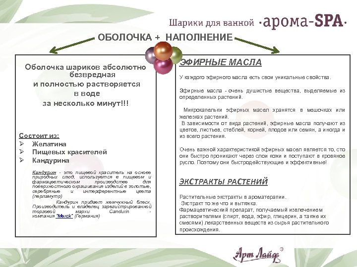 ОБОЛОЧКА + НАПОЛНЕНИЕ Оболочка шариков абсолютно безвредная и полностью растворяется в воде за несколько