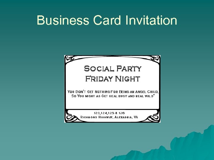 Business Card Invitation 