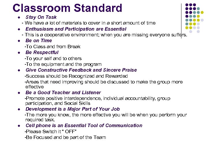 Classroom Standard Stay On Task - We have a lot of materials to cover