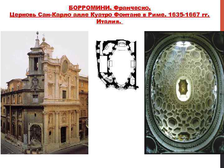 БОРРОМИНИ, Франческо. Церковь Сан Карло алле Куатро Фонтане в Риме. 1635 1667 гг. Италия.