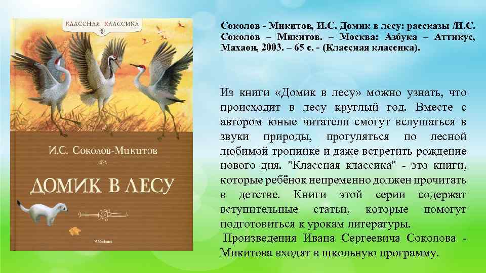 Презентация соколов микитов май 1 класс