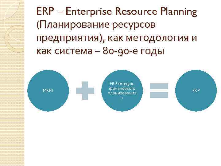 ERP – Enterprise Resource Planning (Планирование ресурсов предприятия), как методология и как система –