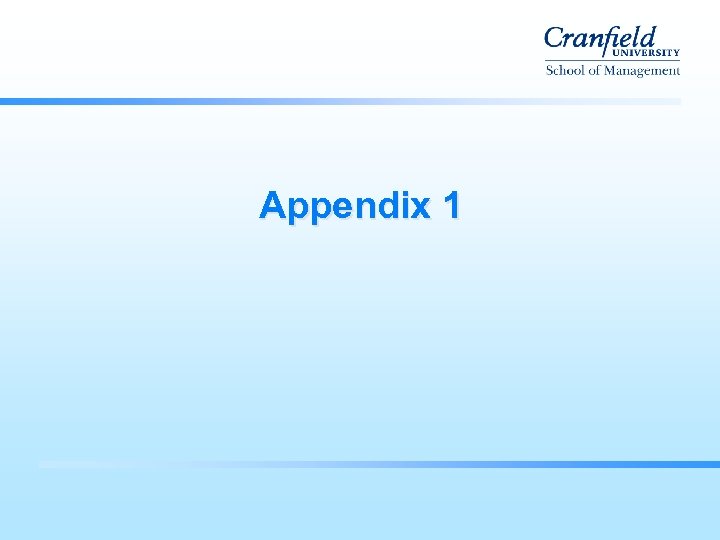 Appendix 1 