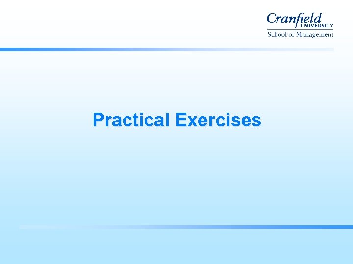 Practical Exercises 