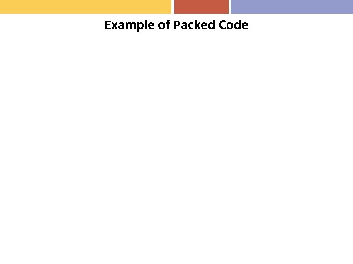 Example of Packed Code 