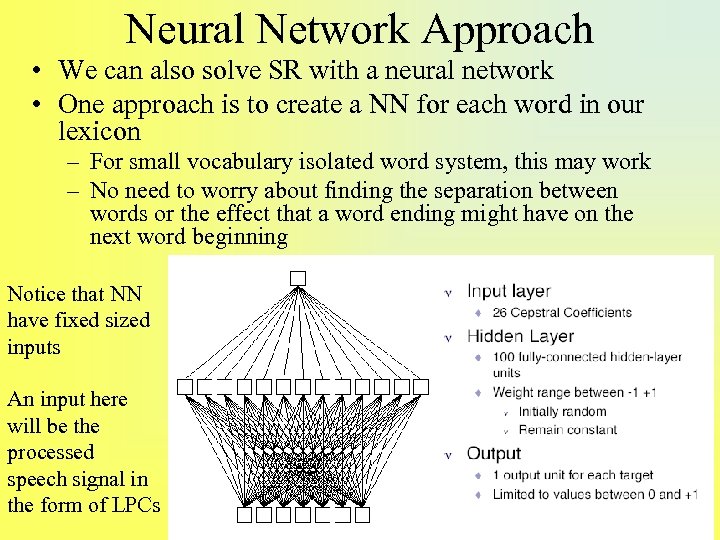 Neural Network Approach • We can also solve SR with a neural network •