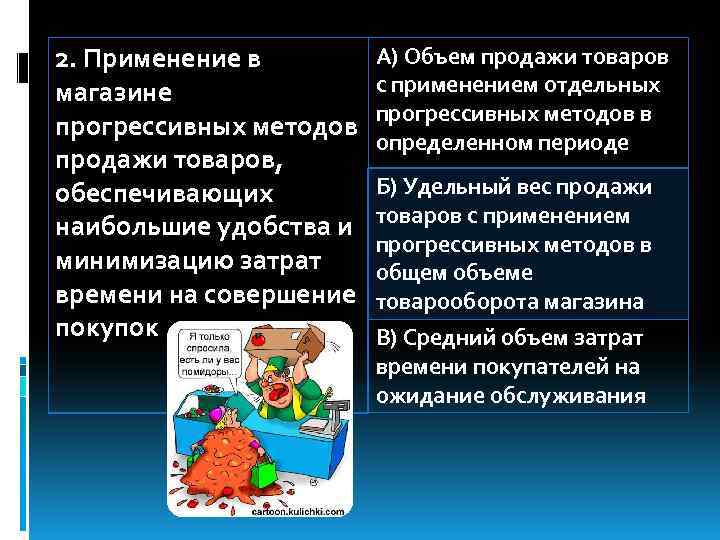 2. Применение в магазине прогрессивных методов продажи товаров, обеспечивающих наибольшие удобства и минимизацию затрат