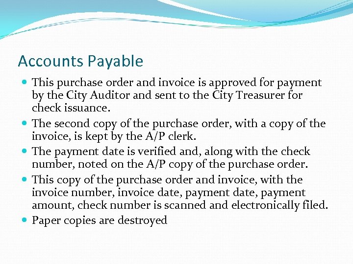 Accounts Payable This purchase order and invoice is approved for payment by the City