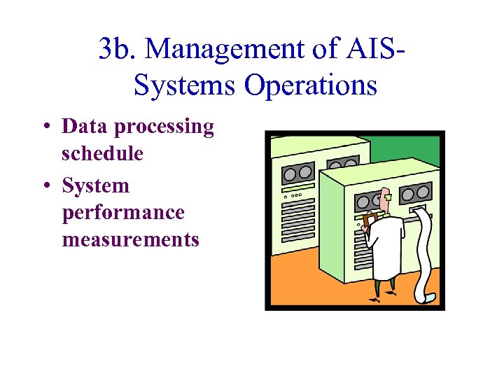 3 b. Management of AISSystems Operations • Data processing schedule • System performance measurements