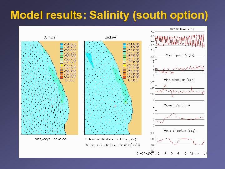 Model results: Salinity (south option) 