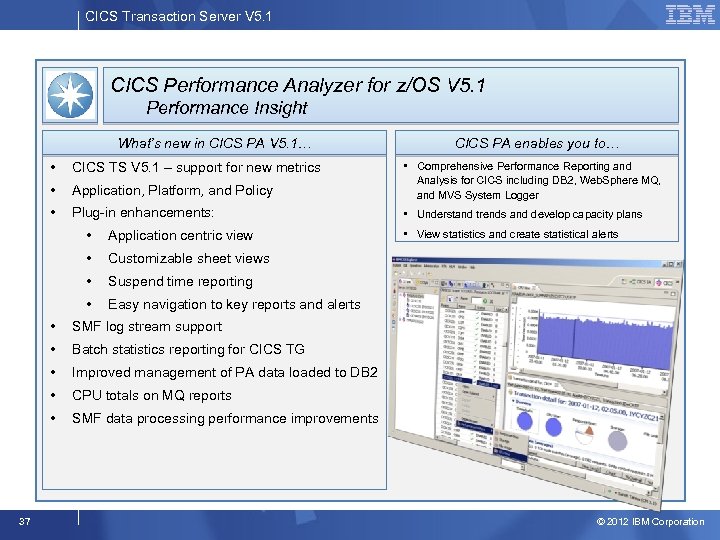 CICS Transaction Server V 5. 1 CICS Performance Analyzer for z/OS V 5. 1