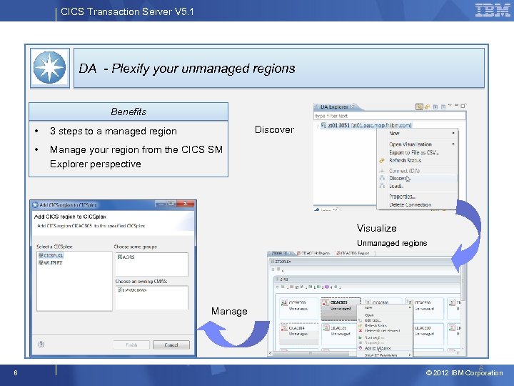 CICS Transaction Server V 5. 1 DA - Plexify your unmanaged regions Benefits Discover