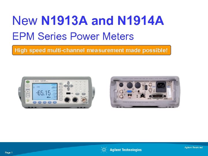 New N 1913 A and N 1914 A EPM Series Power Meters High speed