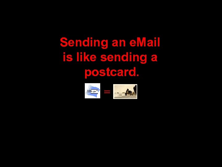Sending an e. Mail is like sending a postcard. = 