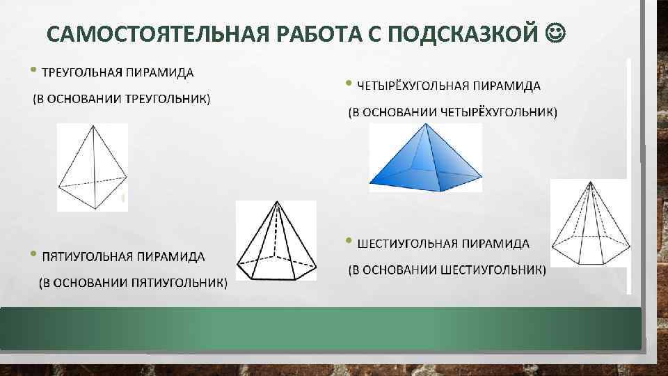 САМОСТОЯТЕЛЬНАЯ РАБОТА С ПОДСКАЗКОЙ 