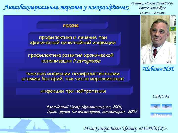 Антибактериальная терапия у новорождённых. Шабалов Н. П. 139/193 Лекции 