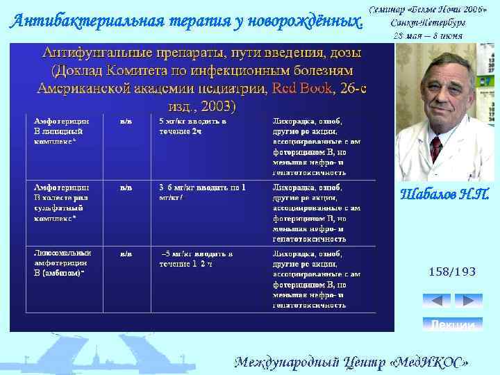Антибактериальная терапия у новорождённых. Шабалов Н. П. 158/193 Лекции 