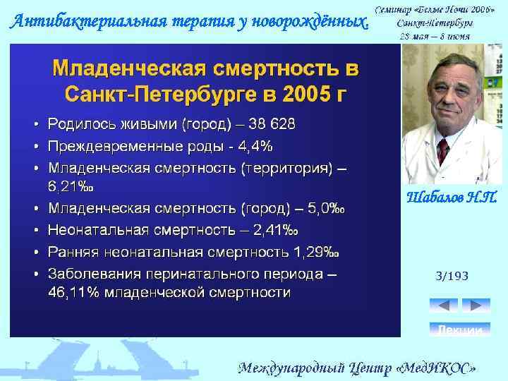 Антибактериальная терапия у новорождённых. Шабалов Н. П. 3/193 Лекции 