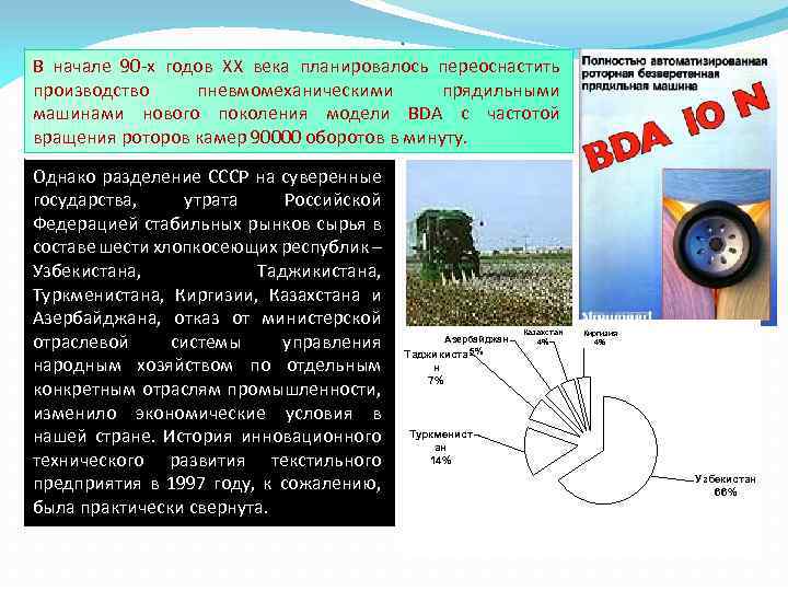 . В начале 90 -х годов ХХ века планировалось переоснастить производство пневмомеханическими прядильными машинами