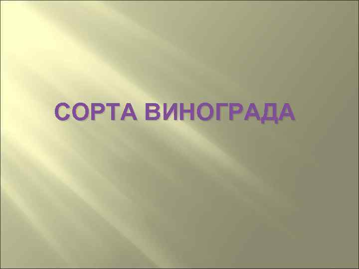 СОРТА ВИНОГРАДА 