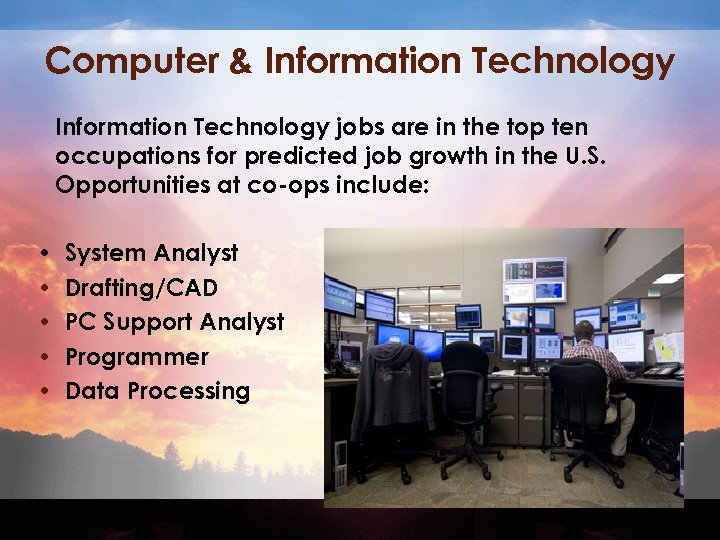 Computer & Information Technology jobs are in the top ten occupations for predicted job