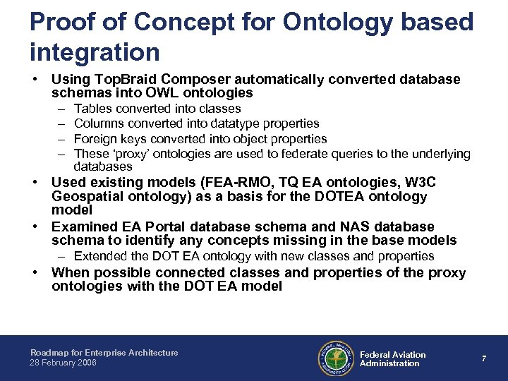 Proof of Concept for Ontology based integration • Using Top. Braid Composer automatically converted