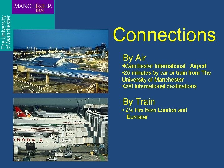Connections By Air • Manchester International Airport • 20 minutes by car or train