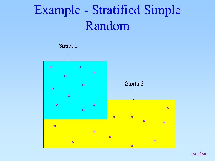 Example - Stratified Simple Random Strata 1 Strata 2 24 of 50 