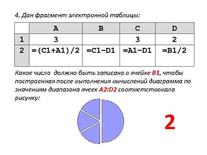 На рисунке приведен фрагмент электронной таблицы какое число появится в ячейке d1 если