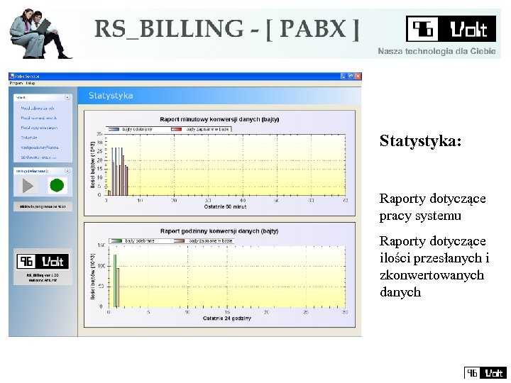 Statystyka: Raporty dotyczące pracy systemu Raporty dotyczące ilości przesłanych i zkonwertowanych danych 