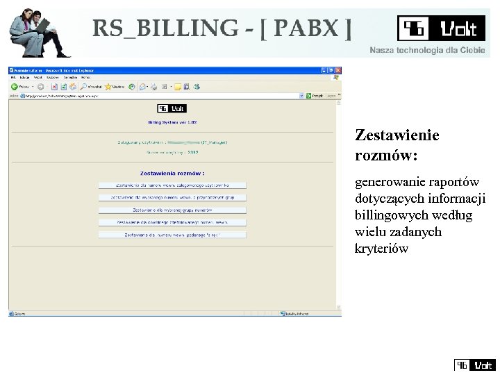 Zestawienie rozmów: generowanie raportów dotyczących informacji billingowych według wielu zadanych kryteriów 