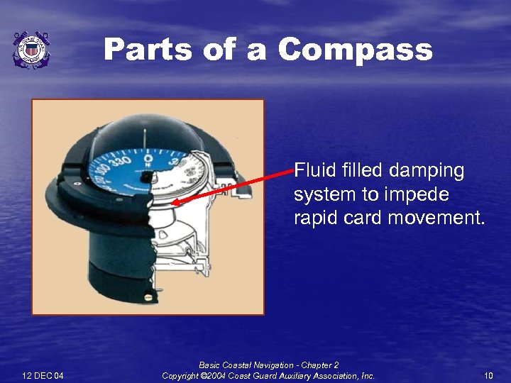 Parts of a Compass Fluid filled damping system to impede rapid card movement. 12