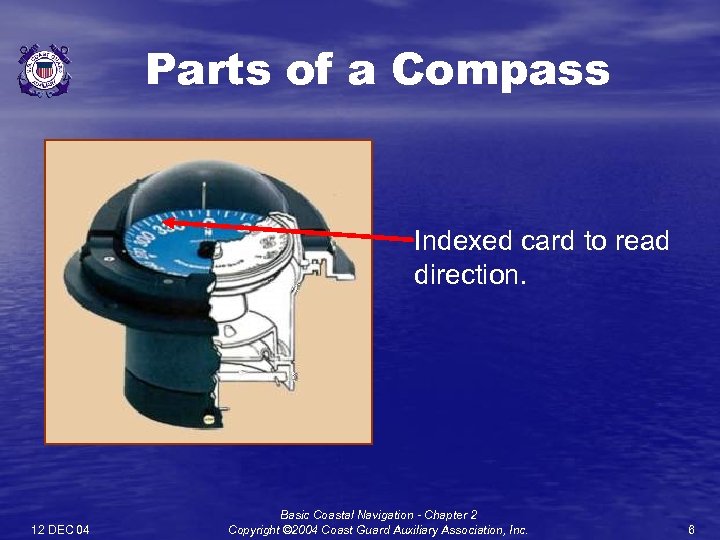 Parts of a Compass Indexed card to read direction. 12 DEC 04 Basic Coastal