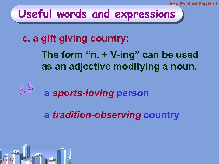 New Practical English 1 Useful words and expressions c. a gift giving country: The