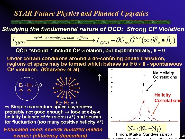 STAR Future Physics and Planned Upgrades Studying the fundamental nature of QCD: Strong CP